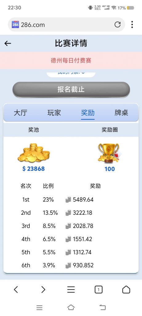 286娱乐注册后可以参加免费赛，前50名得20元-白嫖论坛-白菜论坛-白菜导航网
